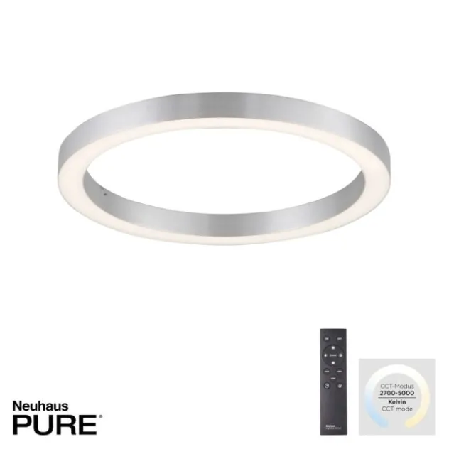 Neuhaus PURE® LED Deckenleuchte PURE Lines Round, diamond (alu), 50 cm, dimmbar