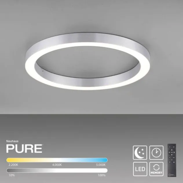 Neuhaus PURE® LED Deckenleuchte PURE Lines Round, diamond (alu), 50 cm, dimmbar