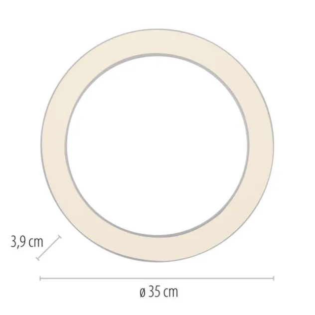 Neuhaus PURE® LED Deckenleuchte PURE Lines round, snow, 35 cm, dimmbar