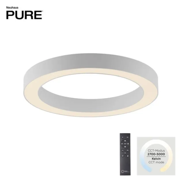 Neuhaus PURE® LED Deckenleuchte PURE Lines round, snow, 35 cm, dimmbar