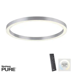 Neuhaus PURE® LED Deckenleuchte PURE Lines Round, diamond (alu), 70x70, dimmbar, FB