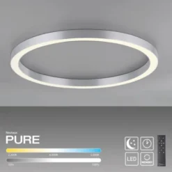 Neuhaus PURE® LED Deckenleuchte PURE Lines Round, diamond (alu), 70x70, dimmbar, FB