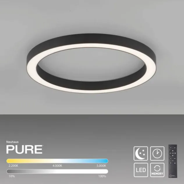 Neuhaus PURE® LED Deckenleuchte PURE Lines Round, graphite, 50cm, dimmbar, CCT