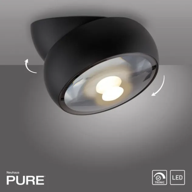 Neuhaus PURE® LED Deckenleuchte PURE Move, black pearl, Dimmer, dreh- schwenkbar