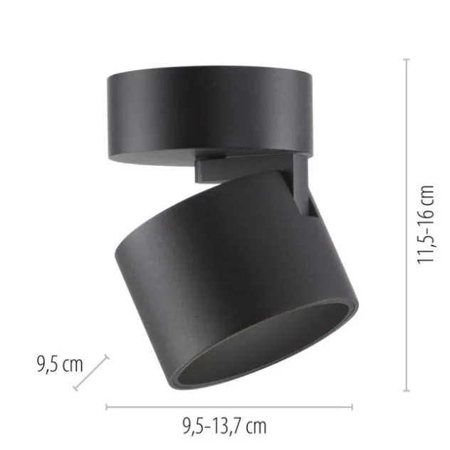 Neuhaus PURE® LED Deckenleuchte PURE Cup, black pearl, dimmbar, dreh- und schwenkbar