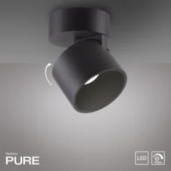 Neuhaus PURE® LED Deckenleuchte PURE Cup, black pearl, dimmbar, dreh- und schwenkbar