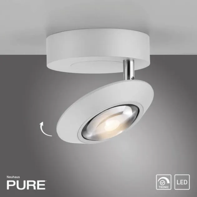 Neuhaus PURE® LED Deckenleuchte PURE Oculis, snow, Tronicdimmer, dreh+schwenkbar