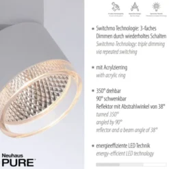 Neuhaus PURE® LED Deckenleuchte PURE Nola weiß 4 flammig drehbar dimmbar