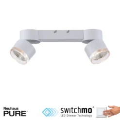 Neuhaus PURE® LED Deckenleuchte PURE Nola weiß 2 flammig drehbar dimmbar