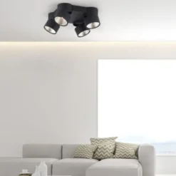 Neuhaus PURE® LED Deckenleuchte PURE Nola, schwarz, 4-flammig, drehbar, dimmbar