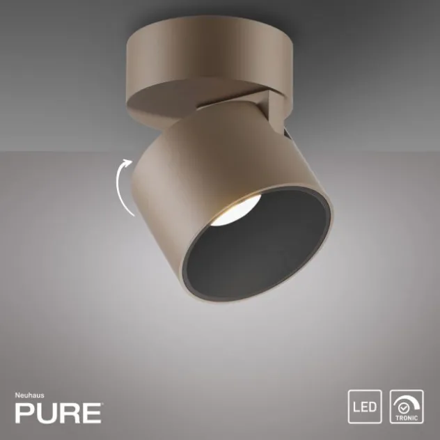 Neuhaus PURE® LED Deckenleuchte PURE Cup, bronce, dimmbar, dreh- und schwenkbar