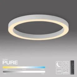 Neuhaus PURE® LED Deckenleuchte PURE Lines Round, snow ,dimmbar, Funk-FB,