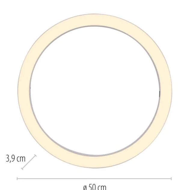 Neuhaus PURE® LED Deckenleuchte PURE Lines Round, snow ,dimmbar, Funk-FB,