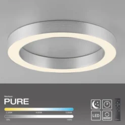 Neuhaus PURE® LED Deckenleuchte PURE Lines Round, diamond (alu), 35 cm, dimmbar