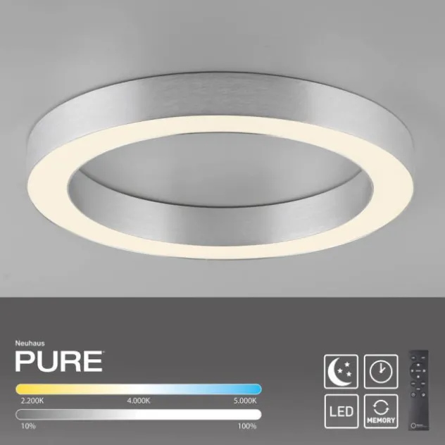 Neuhaus PURE® LED Deckenleuchte PURE Lines Round, diamond (alu), 35 cm, dimmbar