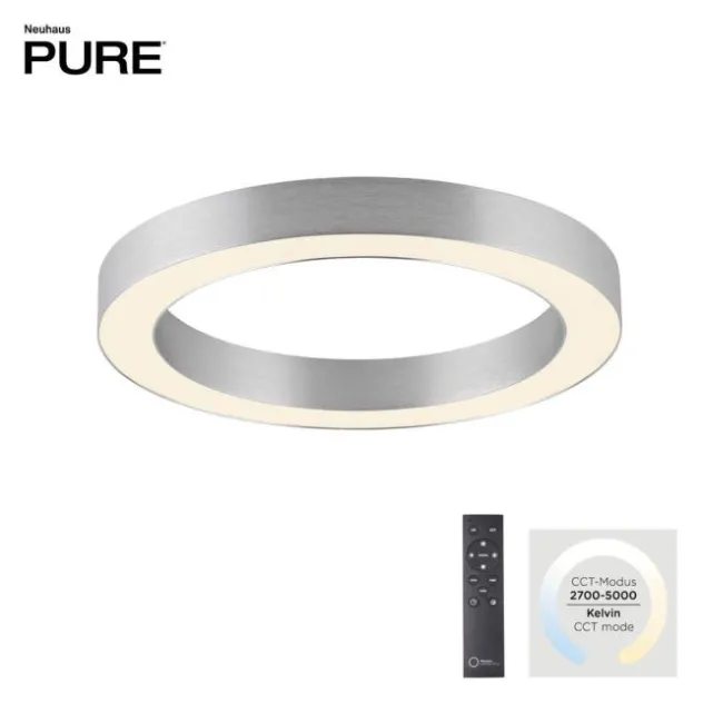 Neuhaus PURE® LED Deckenleuchte PURE Lines Round, diamond (alu), 35 cm, dimmbar