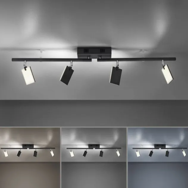 Neuhaus PURE® LED Deckenstrahler PURE Mira, black pearl, 4-flammig, dimmbar, CCT