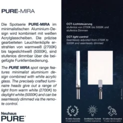 Neuhaus PURE® LED Deckenstrahler PURE Mira, black pearl, 4-flammig, dimmbar, CCT