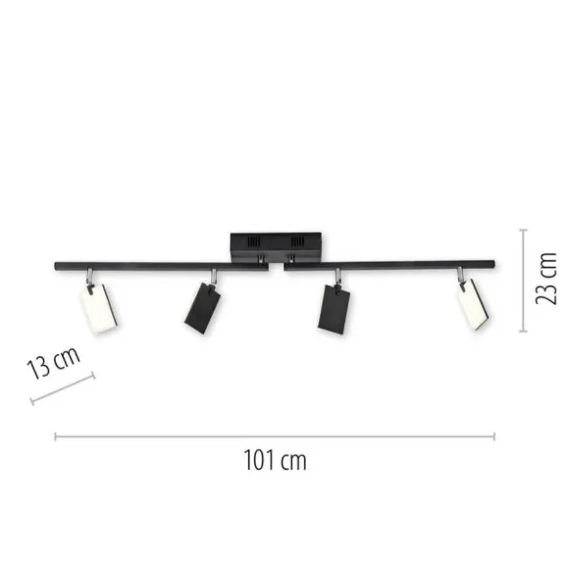 Neuhaus PURE® LED Deckenstrahler PURE Mira, black pearl, 4-flammig, dimmbar, CCT