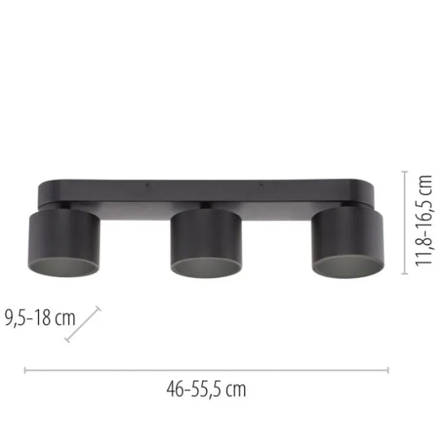 Neuhaus PURE® LED Deckenstrahler PURE Cup, black pearl, 3-flammig, dreh und schwenkbar
