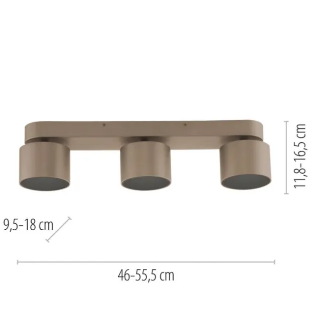 Neuhaus PURE® LED Deckenstrahler PURE Cup, bronce, 3-flammig, dreh und schwenkbar