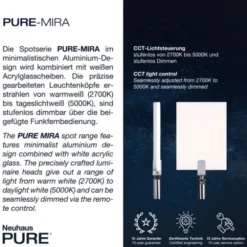 Neuhaus PURE® LED Deckenstrahler PURE Mira, black-pearl, 2-flammig, dimmbar, CCT