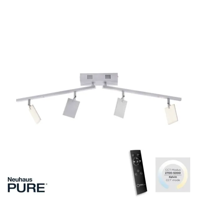 Neuhaus PURE® LED Deckenstrahler PURE Mira, diamond (alu), 4-flammig, dimmbar CCT