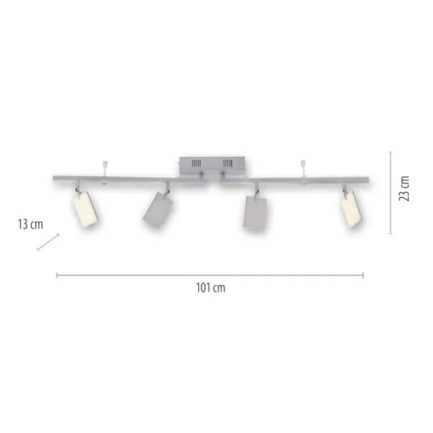 Neuhaus PURE® LED Deckenstrahler PURE Mira, diamond (alu), 4-flammig, dimmbar CCT
