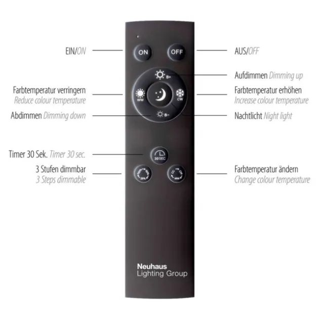 Neuhaus PURE® LED Deckenstrahler PURE Mira, diamond (alu), 4-flammig, dimmbar CCT