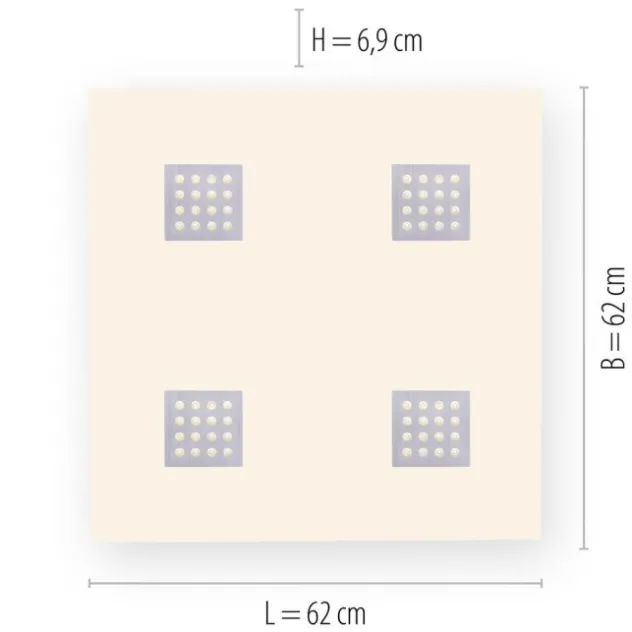 Neuhaus PURE® LED-Panel PURE Neo, aluminium gebürstet, 62x62cm, dimmbar