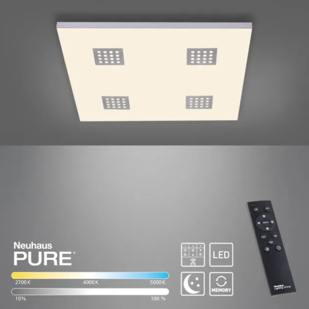 Neuhaus PURE® LED-Panel PURE Neo, aluminium gebürstet, 62x62cm, dimmbar