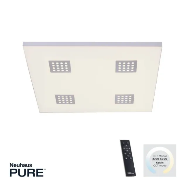 Neuhaus PURE® LED-Panel PURE Neo, aluminium gebürstet, 62x62cm, dimmbar