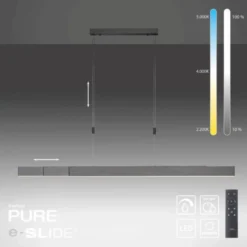 Neuhaus PURE® LED Pendelleuchte PURE Moto e-SLIDE® platin (grau)