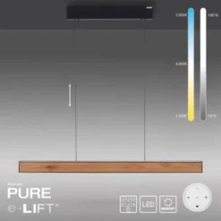 Neuhaus PURE® LED Pendelleuchte PURE E-Motion oak/black pearl