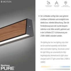 Neuhaus PURE® LED Pendelleuchte PURE E-Motion oak/black pearl