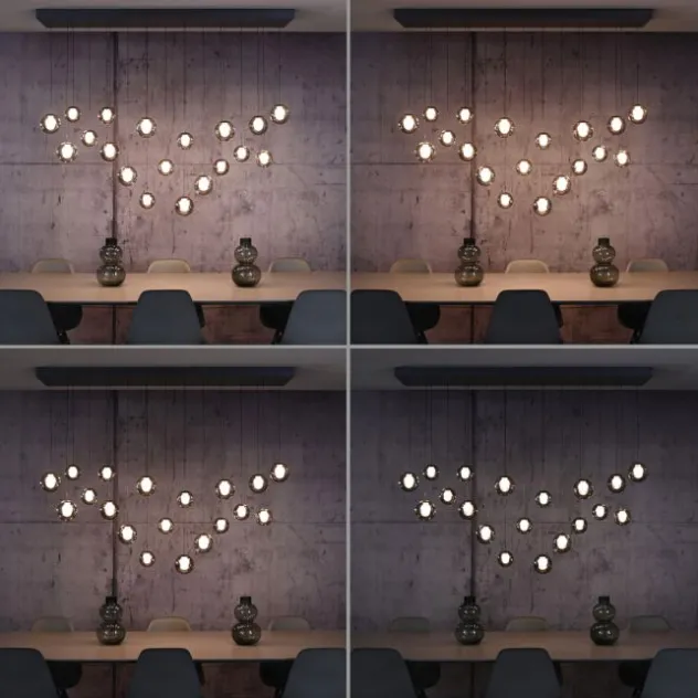 Neuhaus PURE® LED Pendelleuchte PURE Popup, mystic grey, 19-flammig