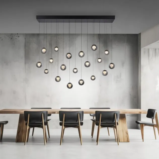 Neuhaus PURE® LED Pendelleuchte PURE Popup, mystic grey, 19-flammig