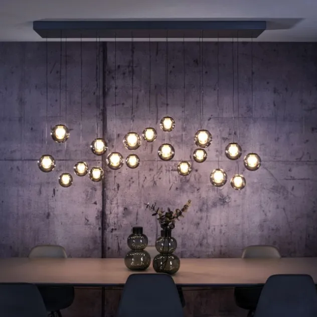 Neuhaus PURE® LED Pendelleuchte PURE Popup, mystic grey, 19-flammig