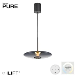 Neuhaus PURE® LED Pendelleuchte PURE E-Vitrum, platin (grau), höhenverstellbar
