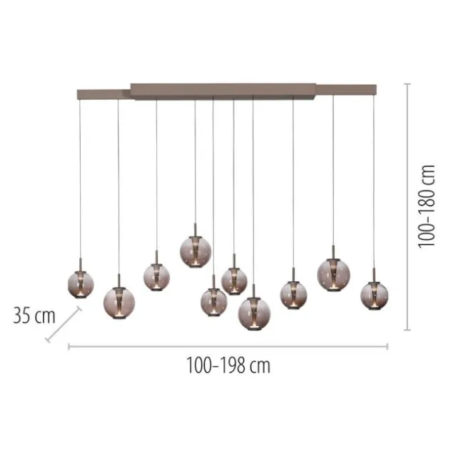 Neuhaus PURE® LED Pendelleuchte PURE E-Infinity, bronce mit e-Slide Funktion