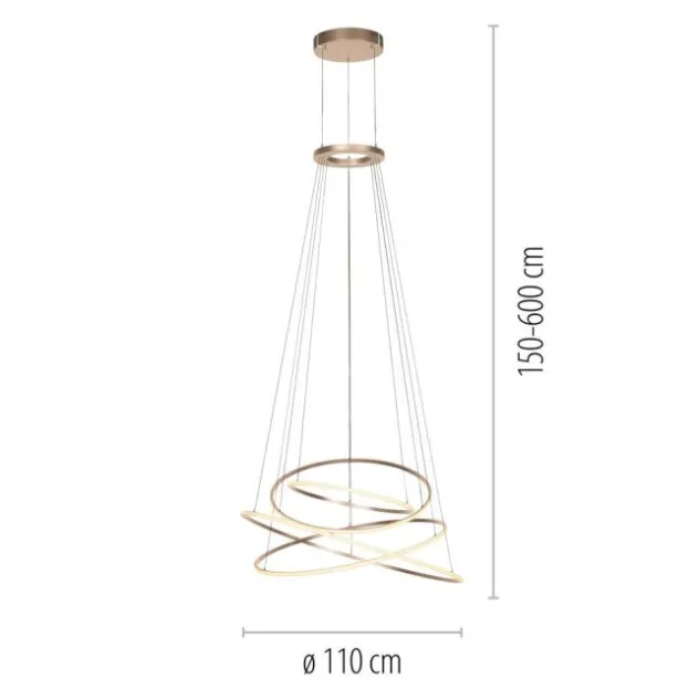 Neuhaus PURE® LED Pendelleuchte PURE Flying Rings,bronce