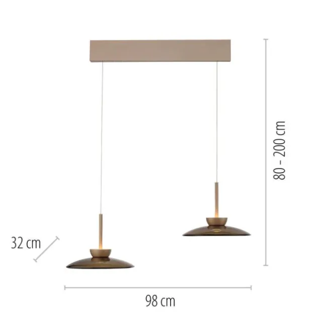 Neuhaus PURE® LED Pendelleuchte Pure Moon, bronce, höhenverstellbar, dimmbar
