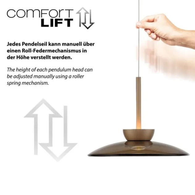 Neuhaus PURE® LED Pendelleuchte Pure Moon, bronce, höhenverstellbar, dimmbar
