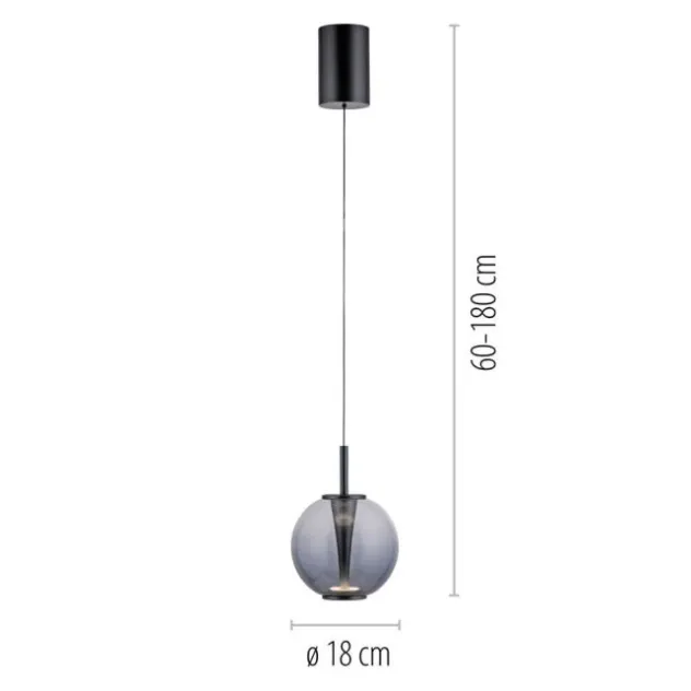Neuhaus PURE® LED Pendelleuchte PURE Infinity mystic grey, Comfort Lift Funktion