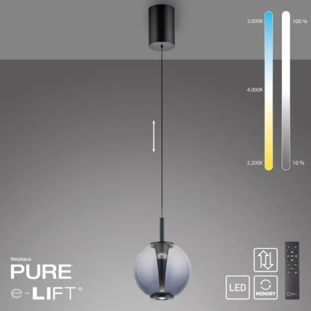Neuhaus PURE® LED Pendelleuchte PURE Infinity mystic grey, Comfort Lift Funktion