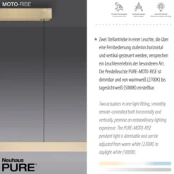 Neuhaus PURE® LED Pendelleuchte PURE Moto-Rise imperial gold elektrisch