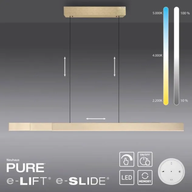 Neuhaus PURE® LED Pendelleuchte PURE Moto-Rise imperial gold elektrisch