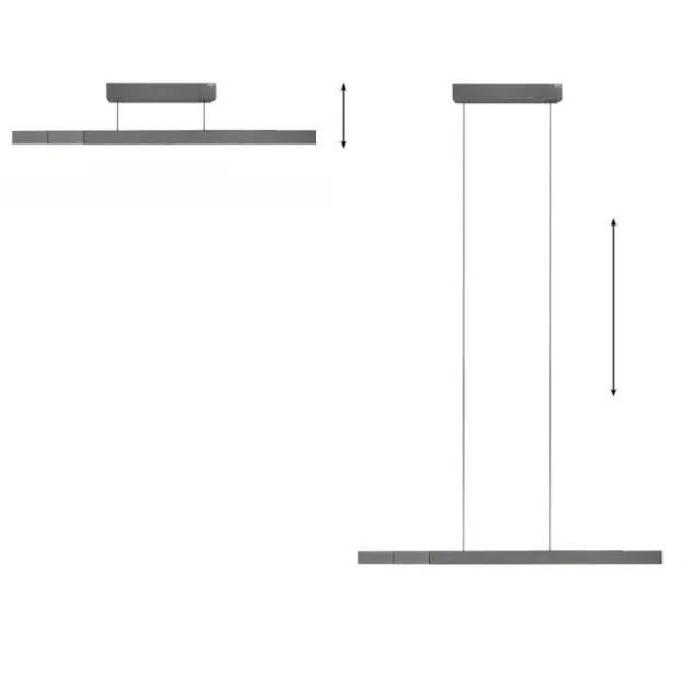 Neuhaus PURE® LED Pendelleuchte PURE Moto-Rise platin (grau) elektrisch