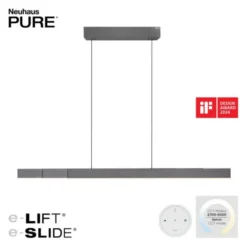 Neuhaus PURE® LED Pendelleuchte PURE Moto-Rise platin (grau) elektrisch