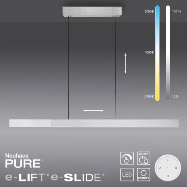 Neuhaus PURE® LED Pendelleuchte PURE Moto-Rise diamond (alu)
